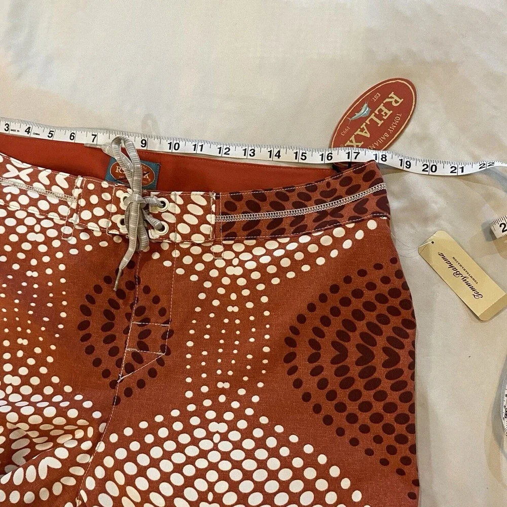 Tommy Bahama Relax Board Shorts Orange Geometric Pattern 10